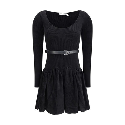 Black Viscose Casual Dress