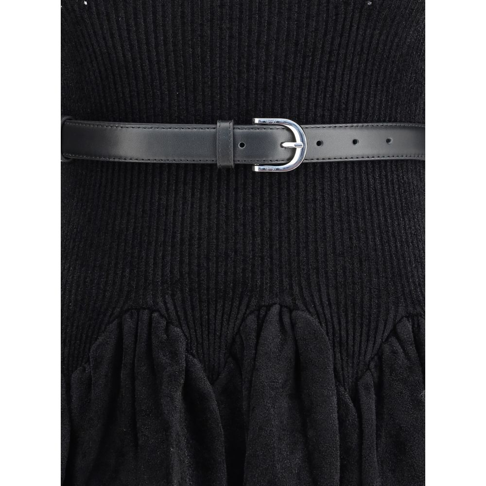 Black Viscose Casual Dress