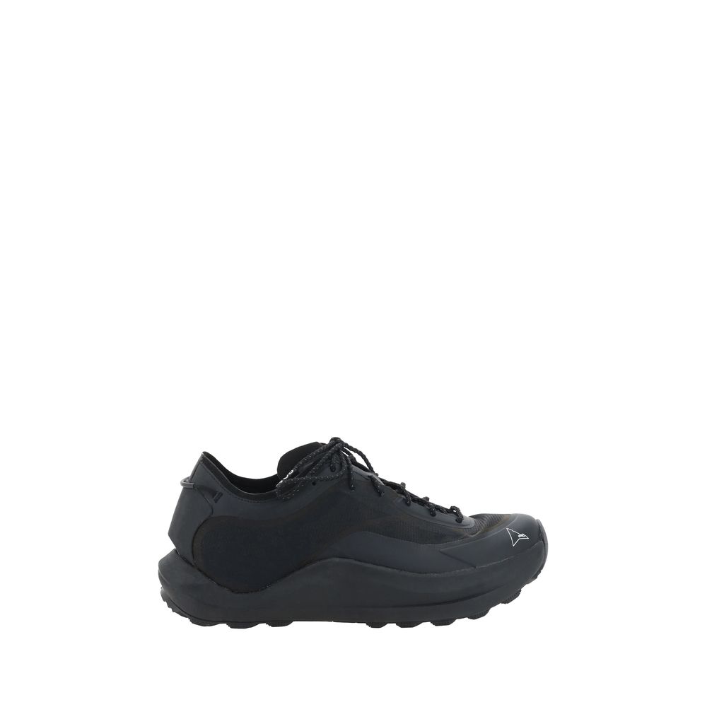 Black Rubber Athletic Sneakers