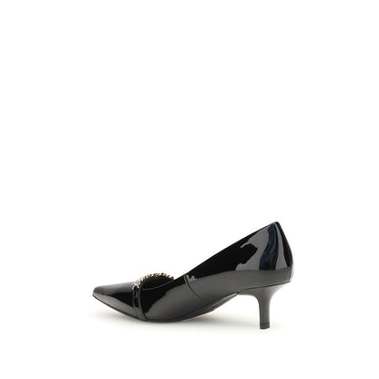 Black Calf Leather Bos Taurus Mid Heel Pumps