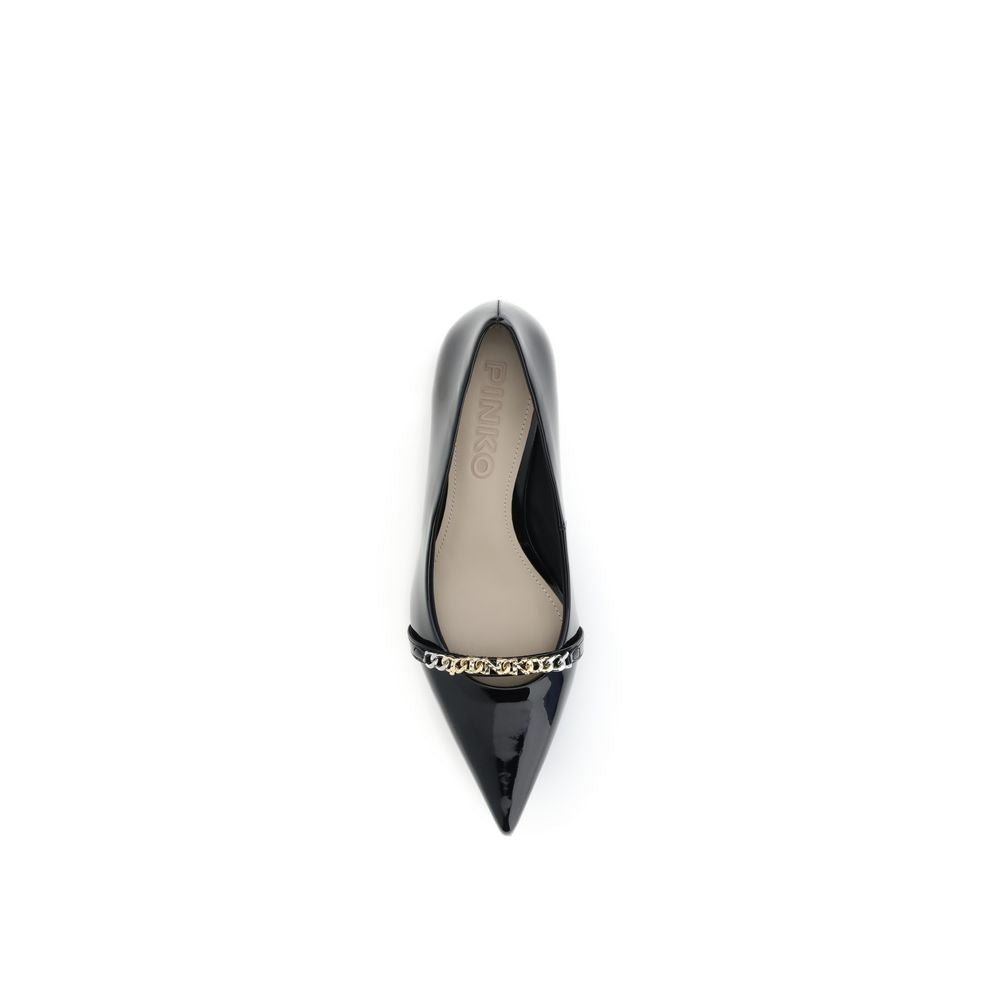 Black Calf Leather Bos Taurus Mid Heel Pumps