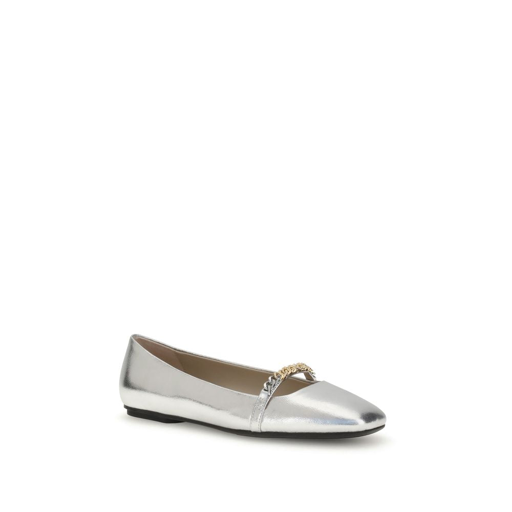 Silver Calf Leather Bos Taurus Ballet Flats