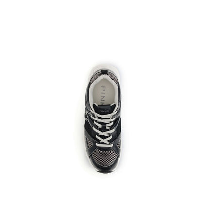Black Calf Leather Bos Taurus Chunky Sneakers