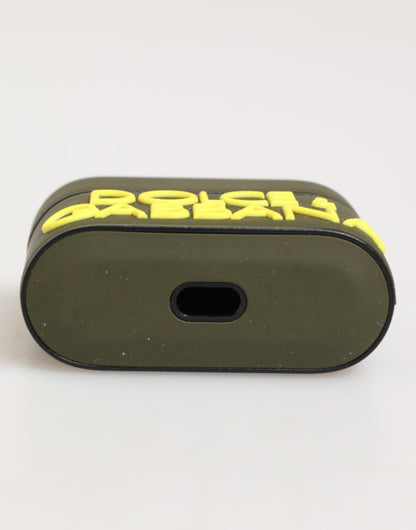 Army Green Rubber Logo Embossed Accessory  Airpods Case