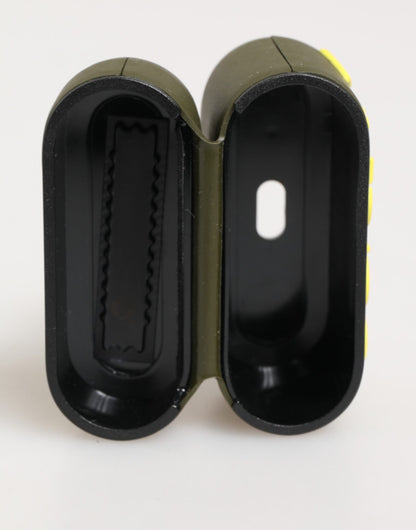 Army Green Rubber Logo Embossed Accessory  Airpods Case