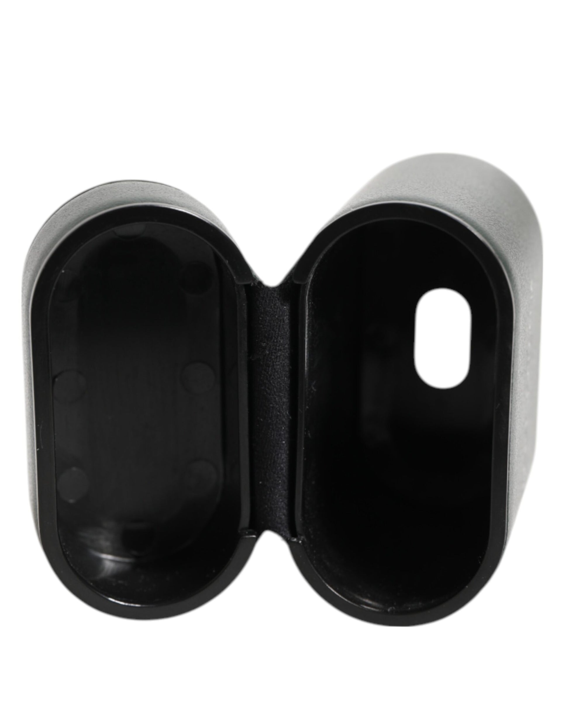 Army Green Calfskin Leather Logo Flip Holder Airpods Case