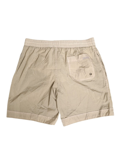 Beige Nylon Beachwear Men Boxer Short Swimwear