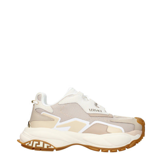 Beige Fabric Chunky Sneakers
