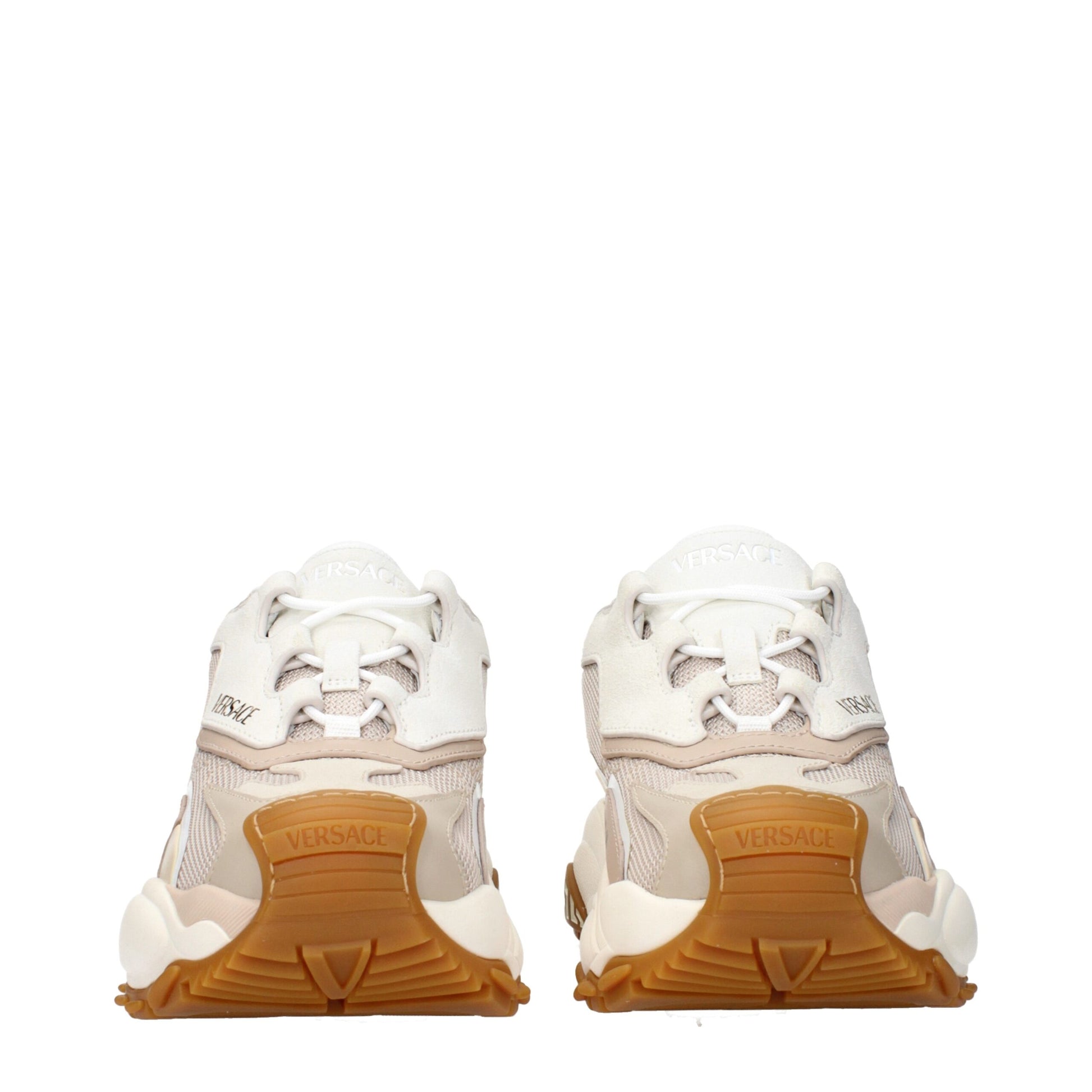 Beige Fabric Chunky Sneakers