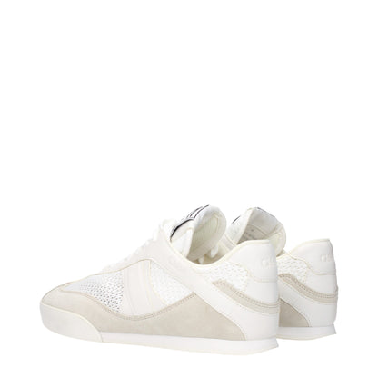 White Fabric Low Top Sneakers