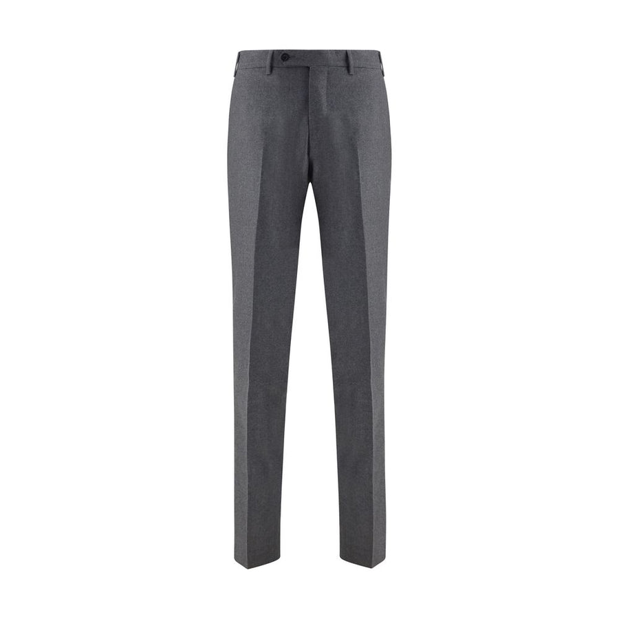 Gray Fleece Wool Dress Pants