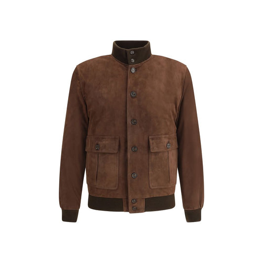 Brown Calf Leather Bos Taurus Bomber