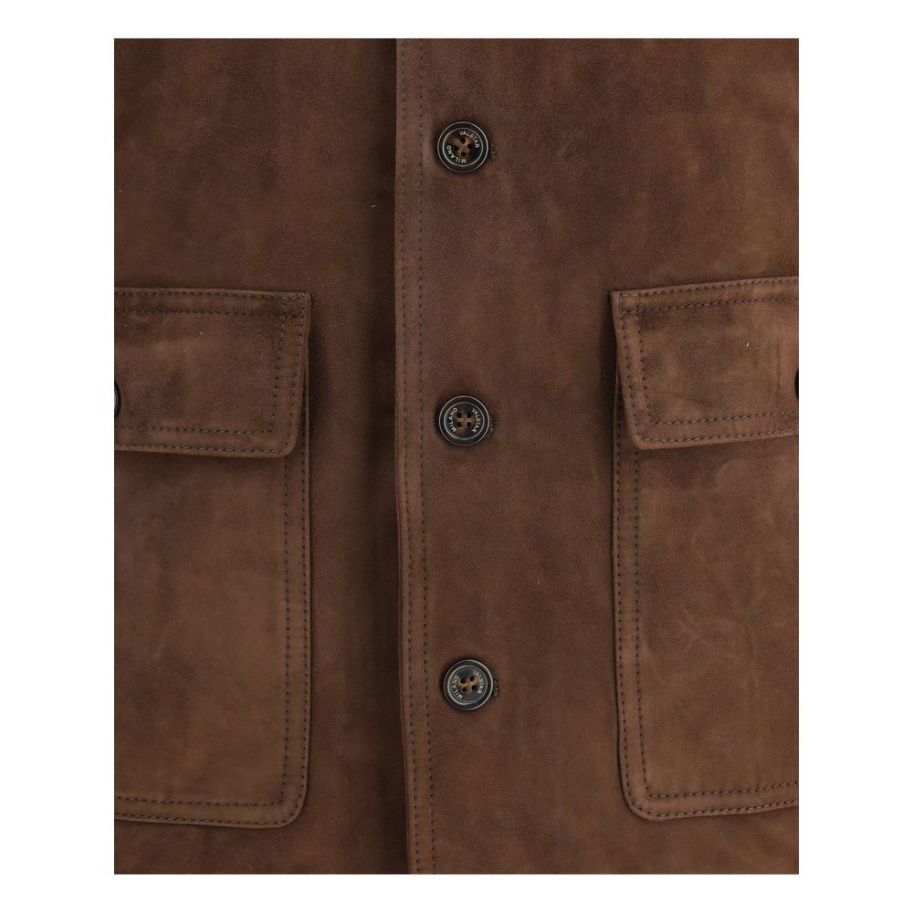 Brown Calf Leather Bos Taurus Bomber
