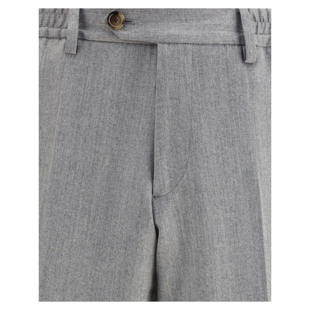 Gray Fleece Wool Chino Pants