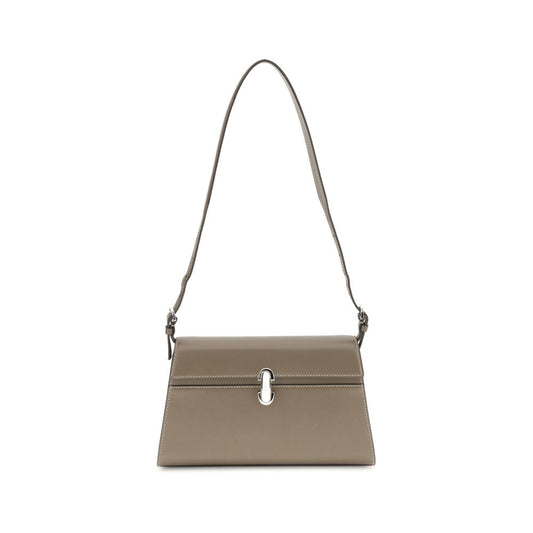 Beige Calf Leather Bos Taurus Shoulder Bag