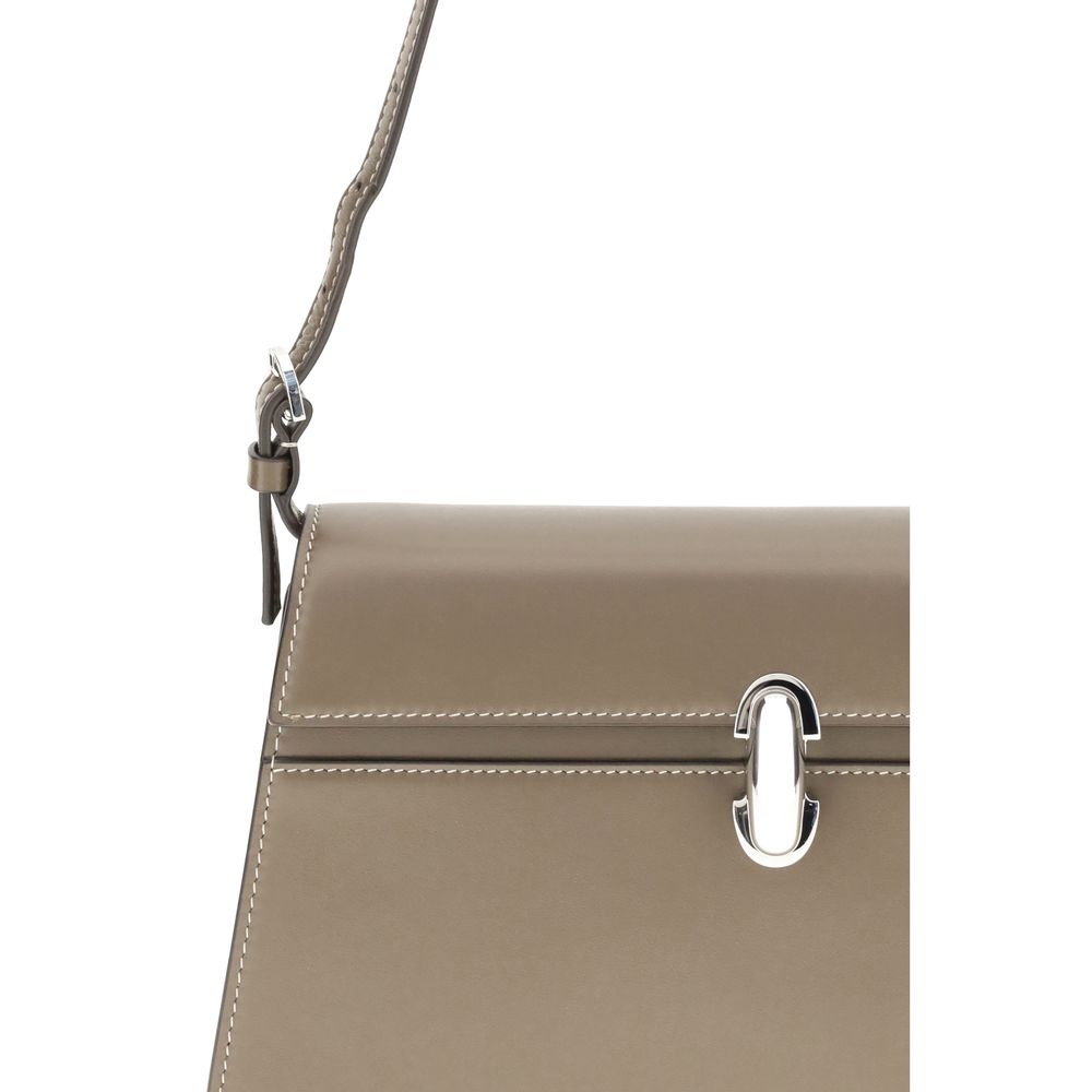 Beige Calf Leather Bos Taurus Shoulder Bag