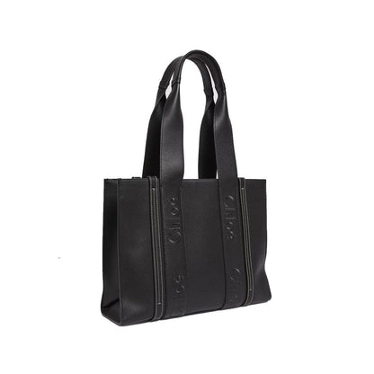 Black Leather Tote Bag