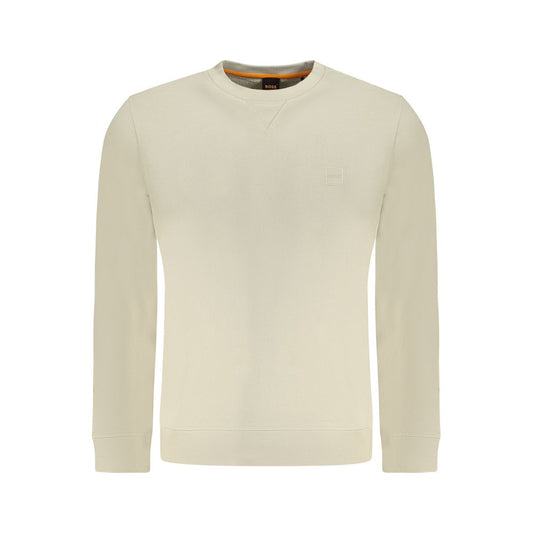 Beige Cotton Men Sweater
