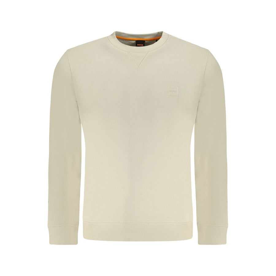 Beige Cotton Men Sweater