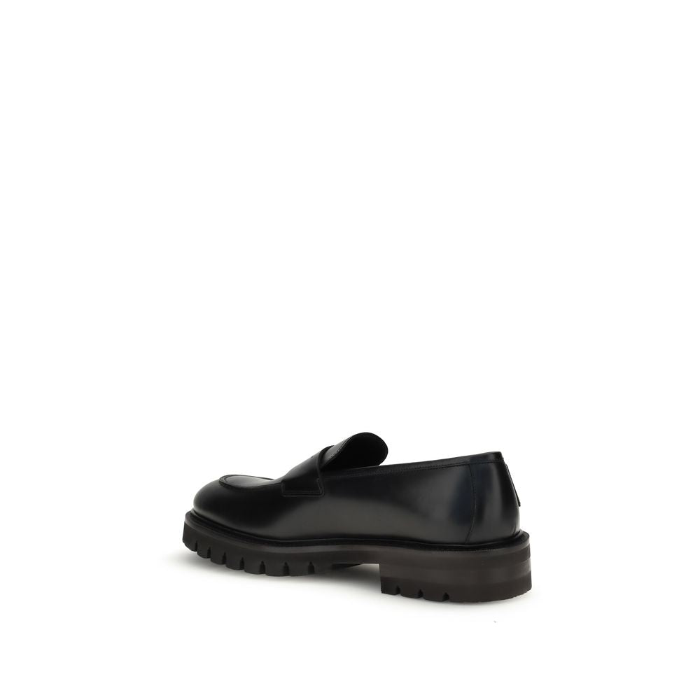 Black Rubber Slip-On Loafers