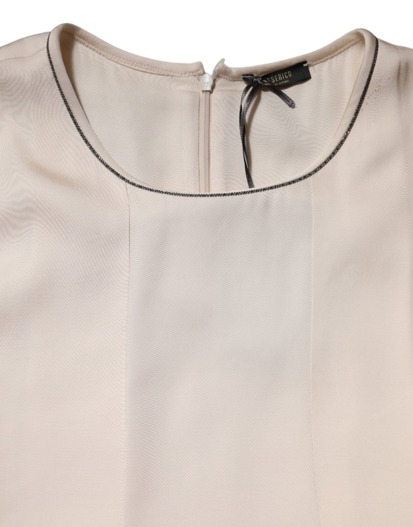 Beige Viscose Pleated Sleeveless Long Maxi Dress