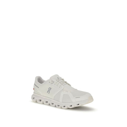 White Recycled Polyester Athletic Sneakers