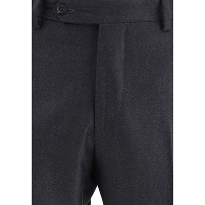 Gray Fleece Wool Dress Pants