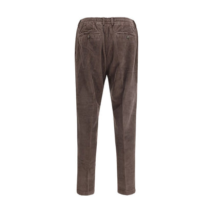 Brown Cotton Casual Pants