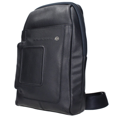 Blue Leather Crossbody Bag