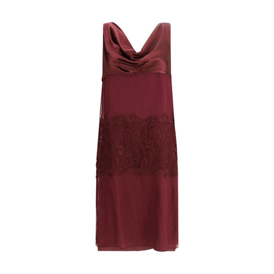 Bordeaux Silk Cocktail Dress