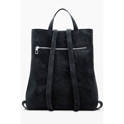 Black Polyethylene Women Backpack