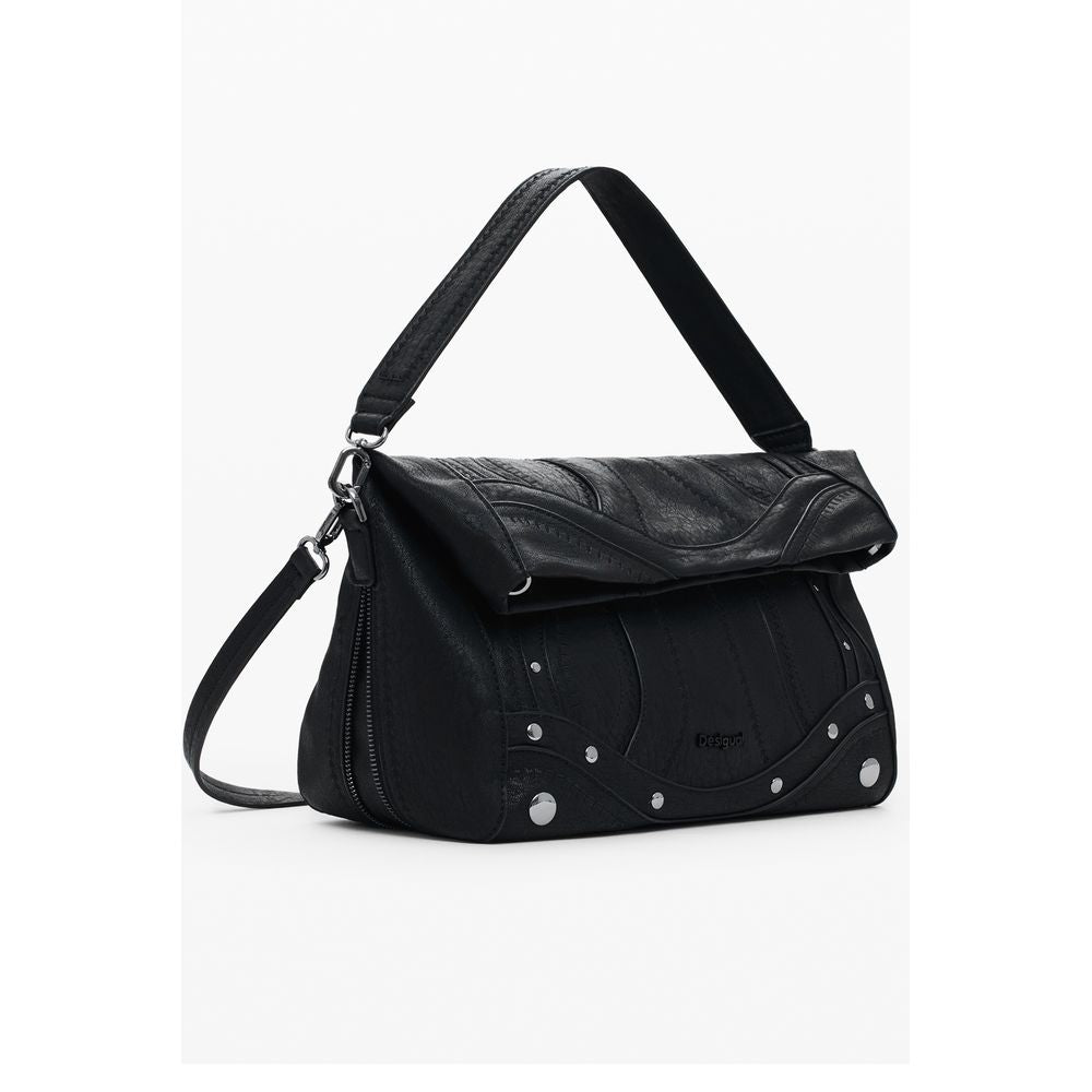 Black Polyethylene Women Handbag