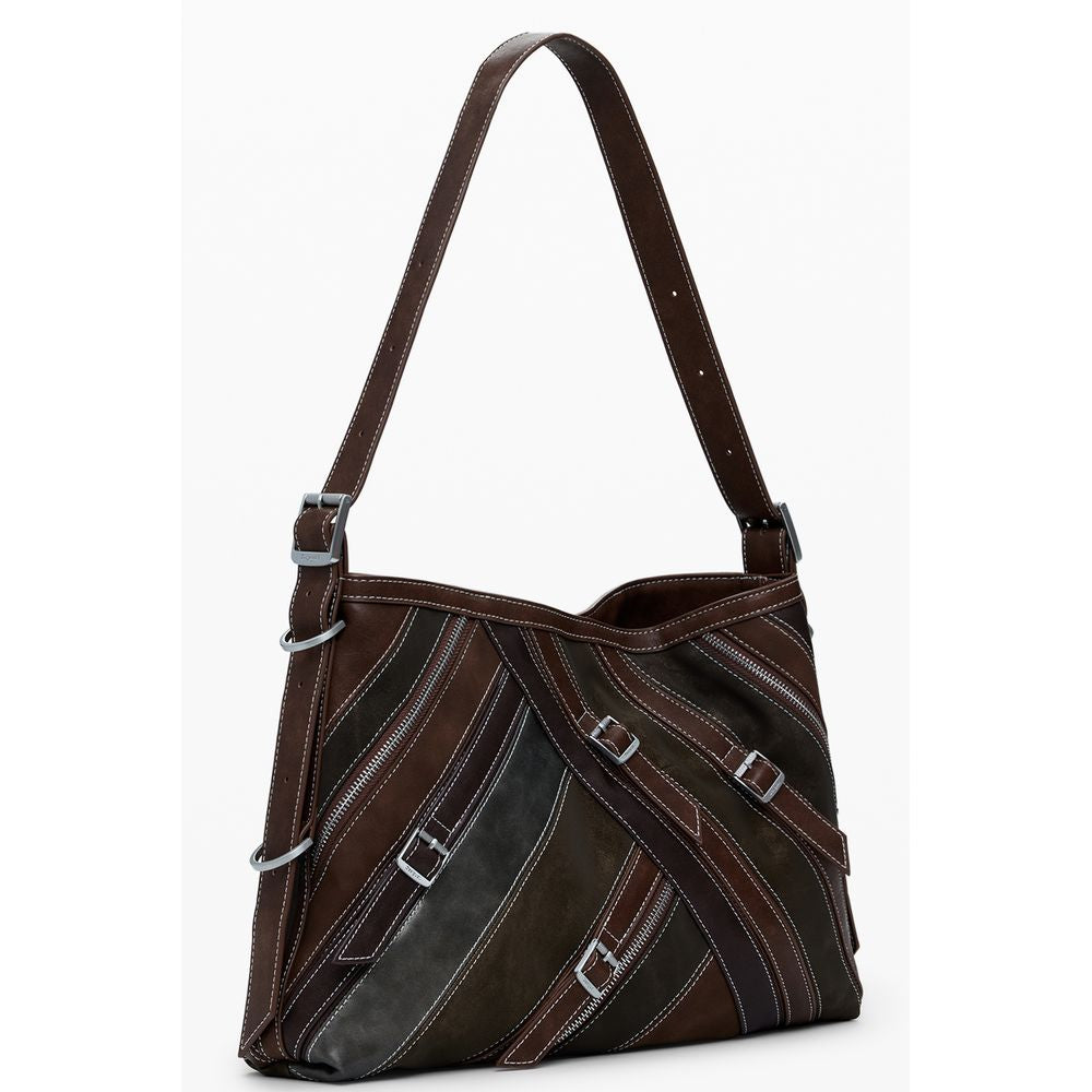 Brown Polyethylene Women Handbag