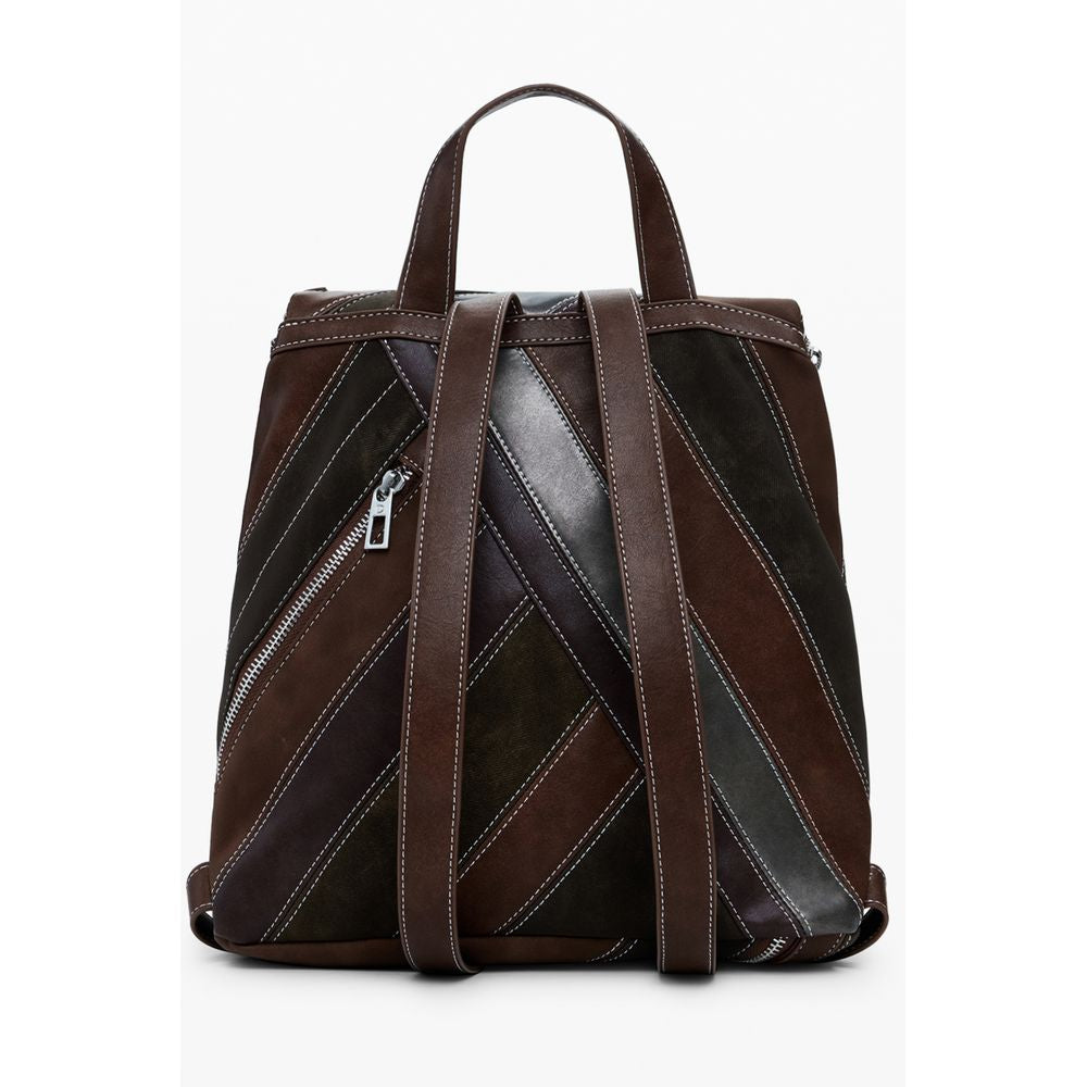 Brown Polyethylene Women Backpack