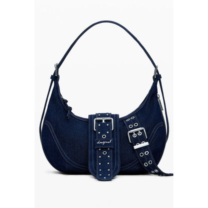 Blue Cotton Women Handbag