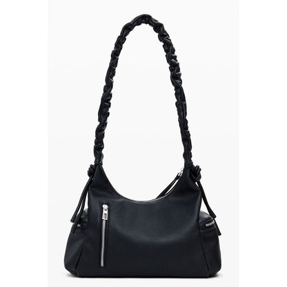 Black Polyethylene Women Handbag
