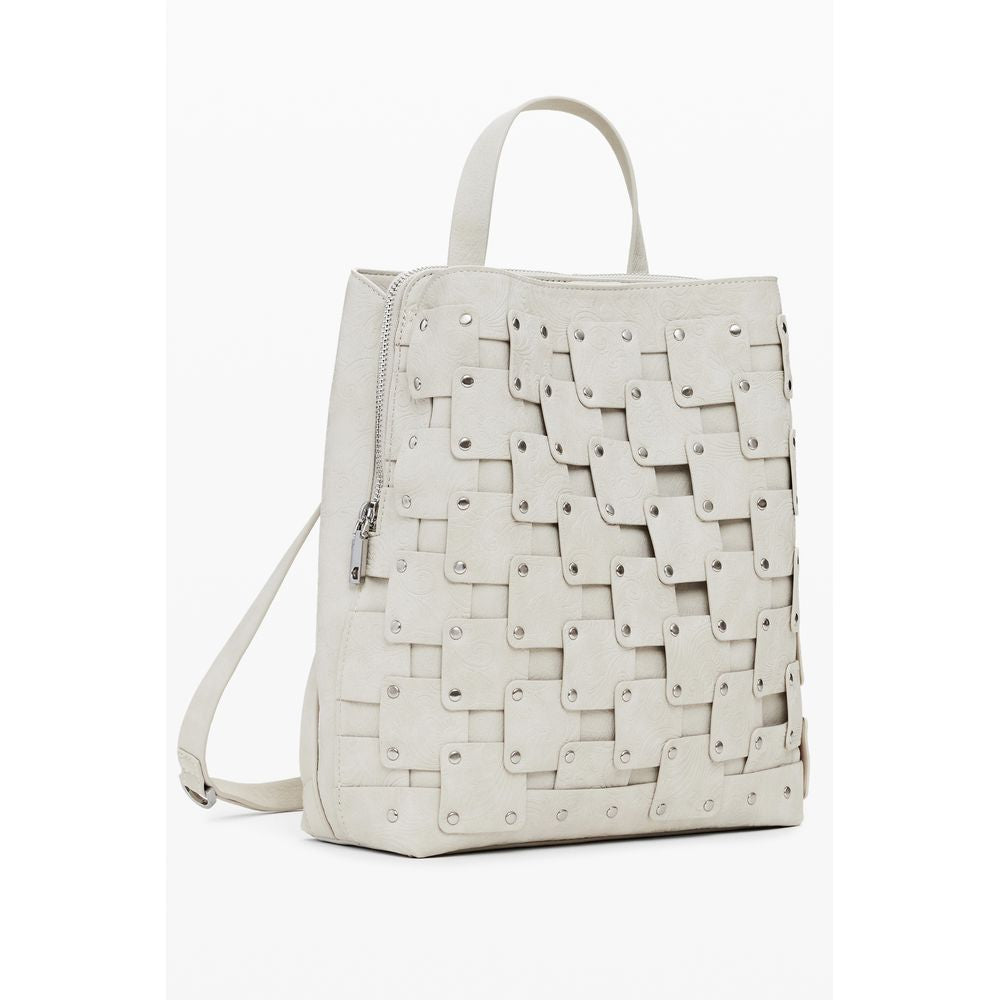 Beige Polyethylene Women Backpack