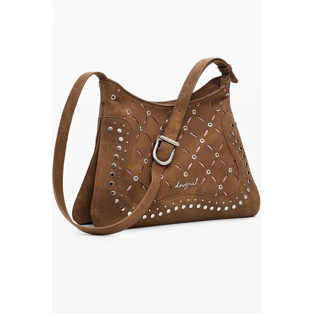 Brown Polyethylene Women Handbag