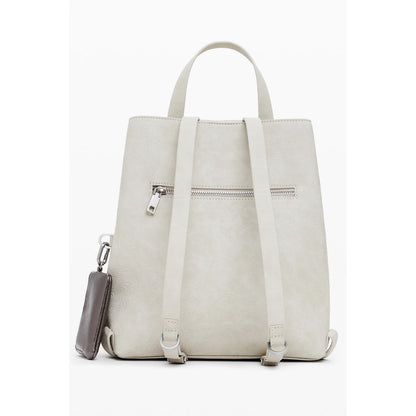 Beige Polyethylene Women Backpack
