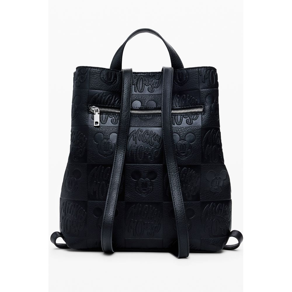 Black Polyethylene Women Backpack