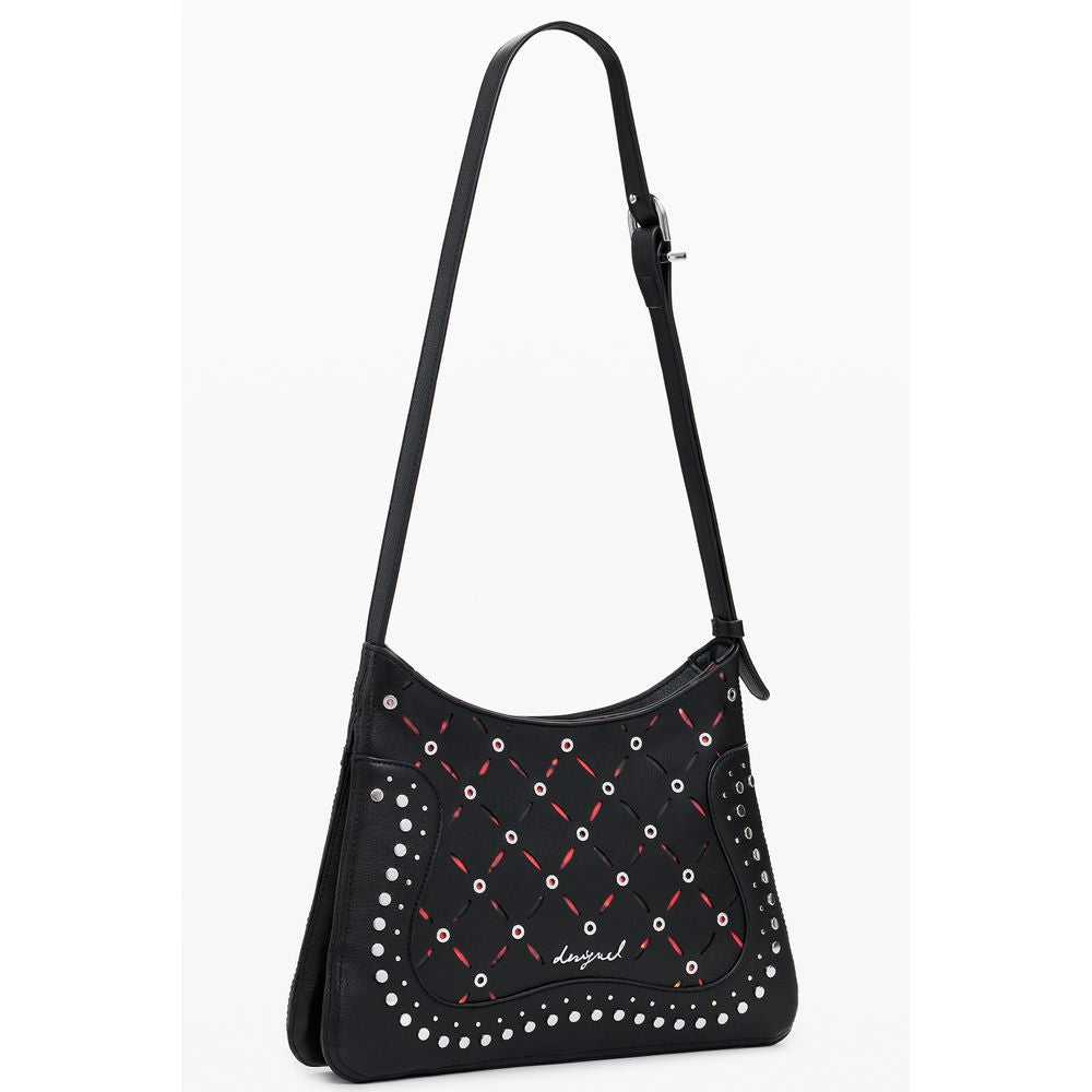 Black Polyethylene Women Handbag
