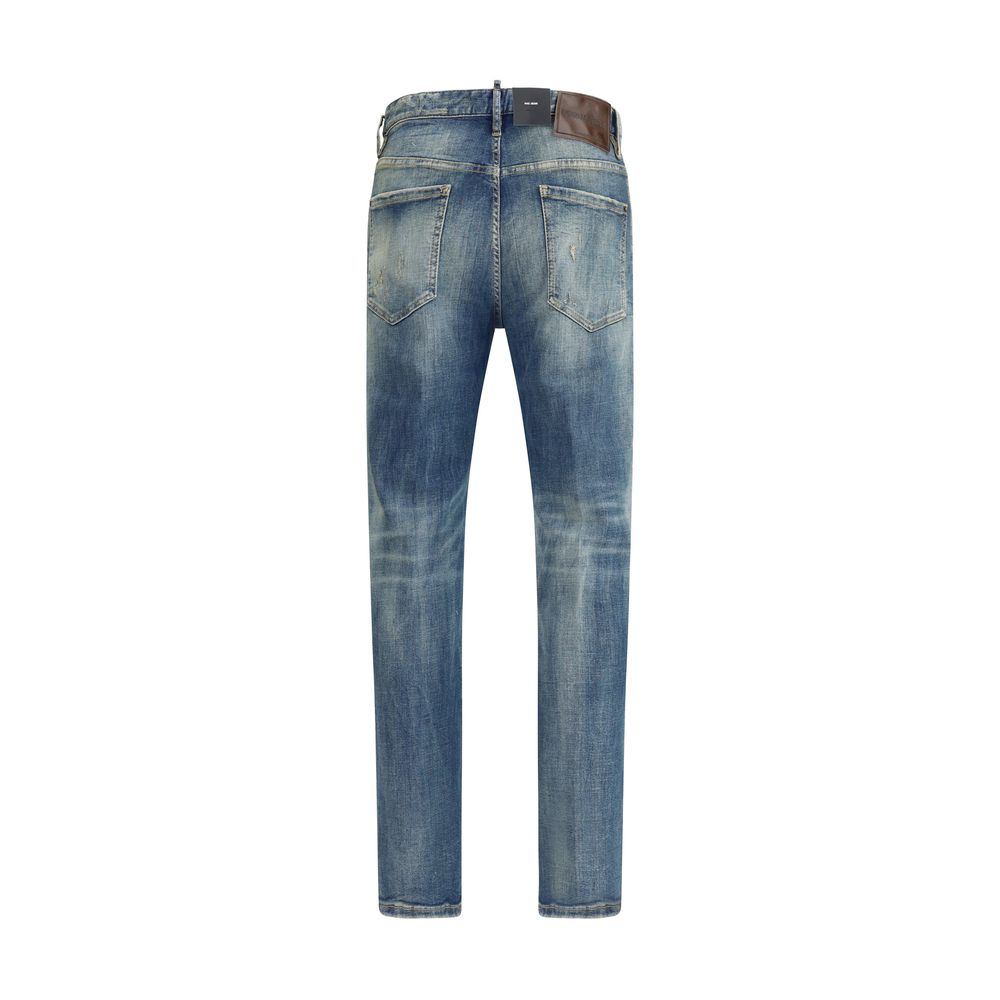 Blue Cotton Slim Fit Jeans