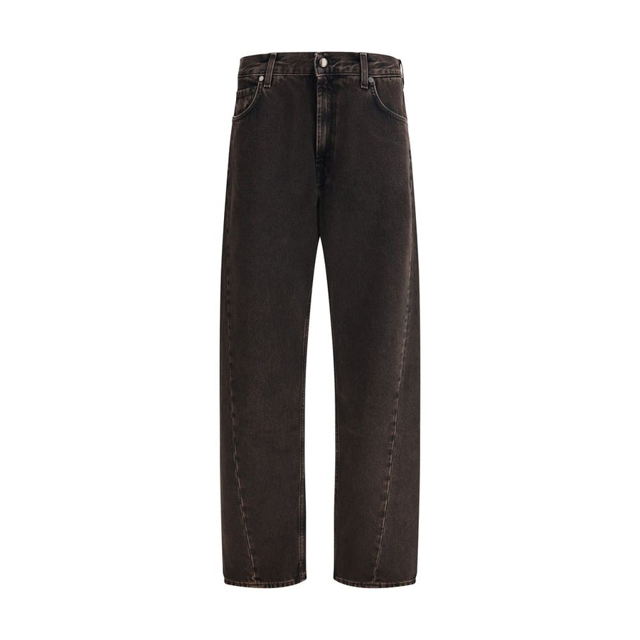 Black Cotton Straight-Leg Jeans