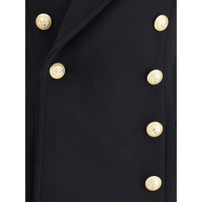 Black Fleece Wool Coat