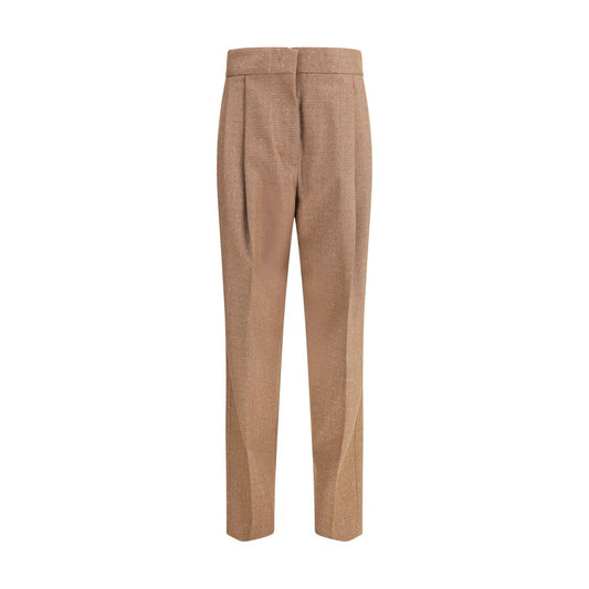 Beige Fleece Wool Dress Pants
