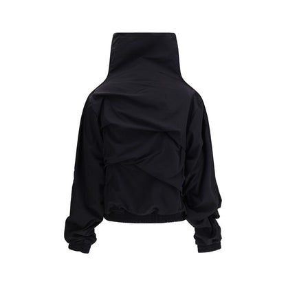 Black Polyamide Full-Length Jacket
