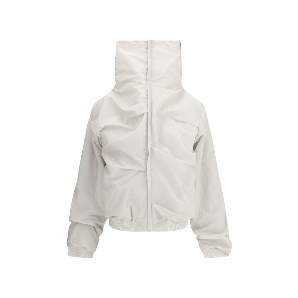 Gray Polyamide Full-Length Jacket