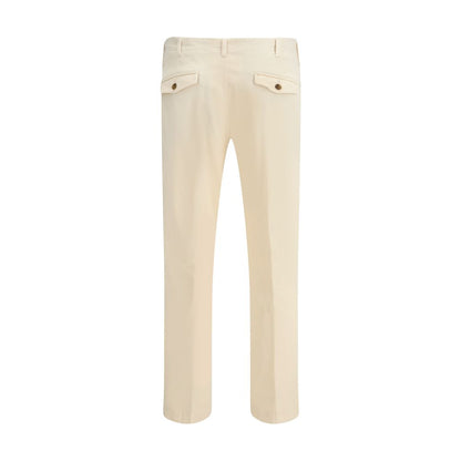 Cream Cotton Casual Pants
