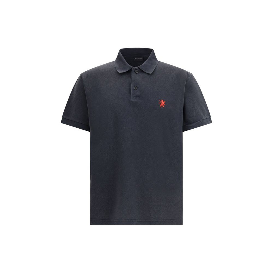 Black Cotton Polo Shirt