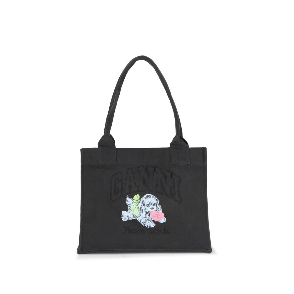 Black Cotton Shoulder Bag
